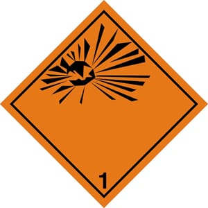 ADR Magnet skilt "Kl.1 Eksplosive stoffer og gjenstander"