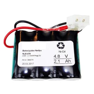 Batteripakke 4821-478, (4,8V-2,1 AH-R-PLUGG 22)