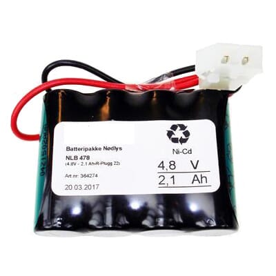 Batteripakke 4821-478, (4,8V-2,1 AH-R-PLUGG 22)