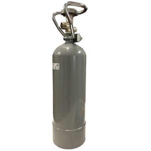 Co2-flaske m/skruventil, 2 kg., fylt, stål