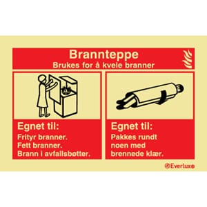 Infoskilt - Brannteppe, 15x10 cm.