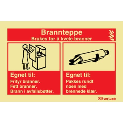 Infoskilt - Brannteppe, 15x10 cm.