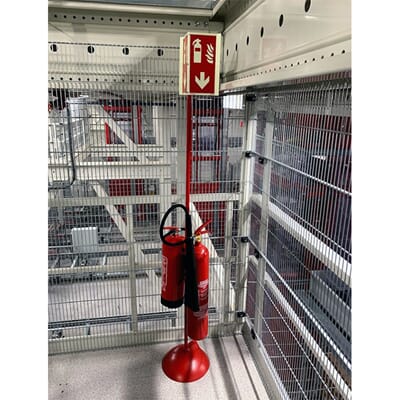 Stativ for 1-12kg håndslokkere m/plogskilt - Rød - 2m