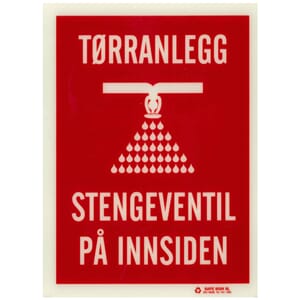 Sprinkler Stengeventil -Tørranlegg, 15x20cm PET