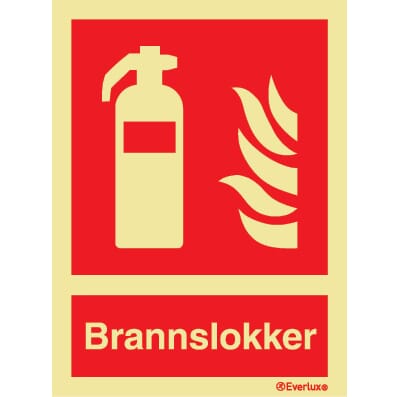 Brannslukker m/tekst - 15x20 cm.
