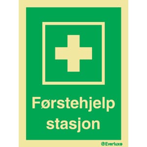 Førstehjelpsstasjon m/tekst - 15x20cm