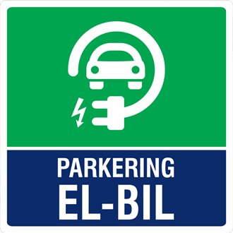 Parkering El-bil, 50x50 cm.