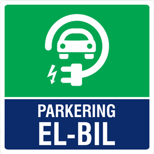 Parkering El-bil, 50x50 cm.