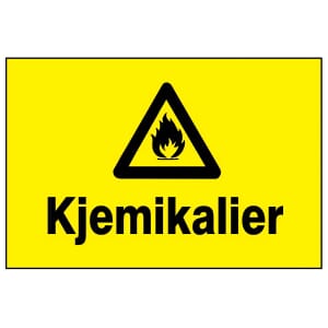 Varselskilt - Kjemikalier - 30x20cm
