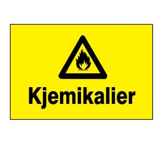 Varselskilt - Kjemikalier - 30x20cm