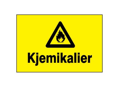Varselskilt - Kjemikalier - 30x20cm