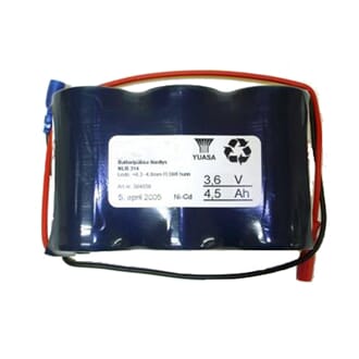 Batteripakke 3645-314, (3,6V -  4,5Ah - R - +6,3 -4,8 flat)