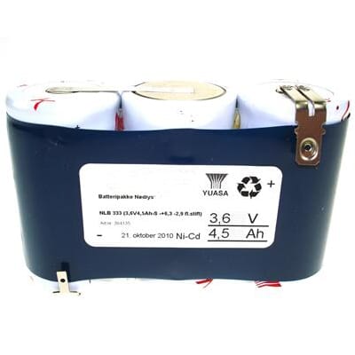 Batteripakke 3645-333 (3,6V 4,5Ah-R- +6,3 -2,9 fl.stift)