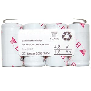 Batteripakke 4816-413, (4,8V 1,6Ah-R-Fl.stift+-4,8)