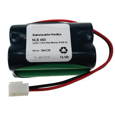 Batteripakke 4817-460,  (4,8V - 1,7Ah - Rx2 - Plugg 24)