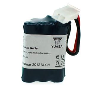 Batteripakke 6008-535, (6V - 0,8Ah - Rx2 - Plugg16)