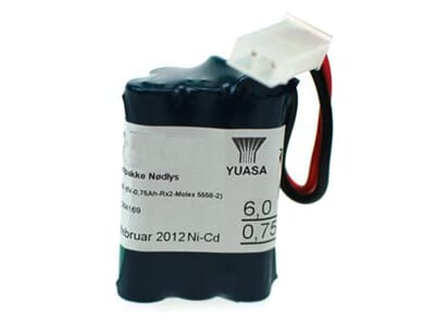 Batteripakke 6008-535, (6V - 0,8Ah - Rx2 - Plugg16)