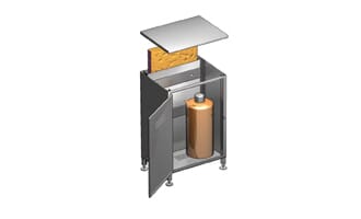 Propanskap for 2 flasker x 17 kg.
