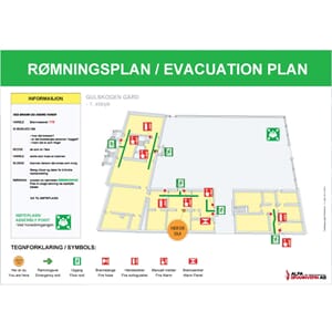 Rømningsplan i 3D pr. etg.