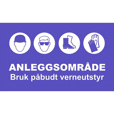 ANLEGGSOMRÅDE - Bruk påbudt verneutstyr