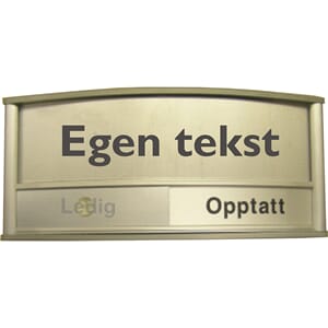 Møteromskilt - Ledig/opptatt, 24x8 cm.