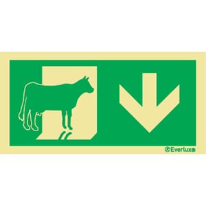 Evakuering av husdyr "Ku" - Pil Ned, 15x30 cm.