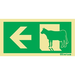 Evakuering av husdyr "Ku" - Pil Venstre, 15x30 cm.
