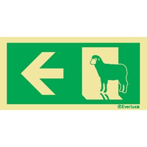 Evakuering av husdyr "Sau" - Pil Venstre, 15x30 cm.