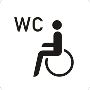 Handicap toalett - Klebe hvit, 9x9 cm.
