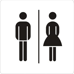 Uni Toalett - Klebe hvit, 9x9 cm.