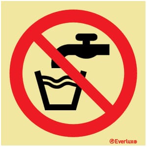 Forbudsskilt - Må ikke drikkes, 15x15 cm.