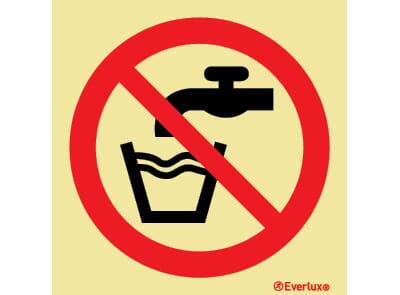 Forbudsskilt - Må ikke drikkes, 15x15 cm.