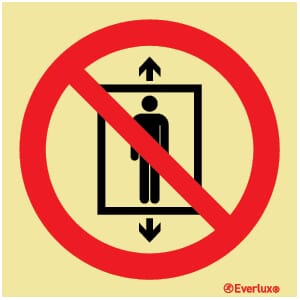 Forbudsskilt - Ikke personheis, 15x15 cm.