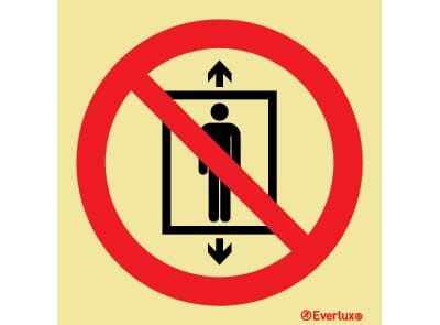 Forbudsskilt - Ikke personheis, 15x15 cm.