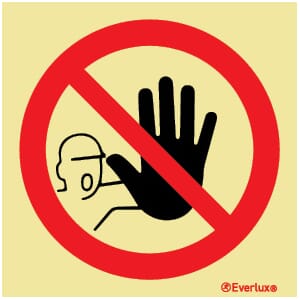 Forbudsskilt - Adgang forbudt, 15x15 cm.