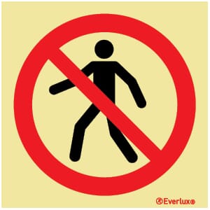 Forbudsskilt - Gående forbudt, 15x15 cm.