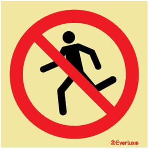 Forbudsskilt - Løping forbudt, 15x15 cm.