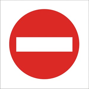 Forbudsskilt - Ingen adgang, 20x20 cm., pvc