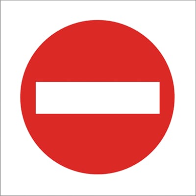 Forbudsskilt - Ingen adgang, 20x20 cm., pvc