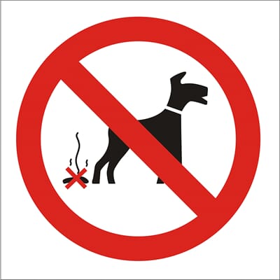 Forbudsskilt - Bruk pose, 20x20 cm., pvc