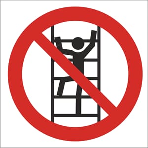 Forbudsskilt - Klatring forbudt, 20x20 cm., pvc