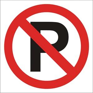 Forbudsskilt - Parkering forbudt, 20x20 cm., pvc