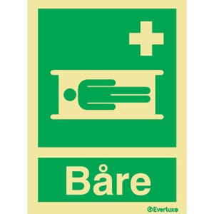 Førstehjelpsbåre m/tekst - 15 x20 cm.