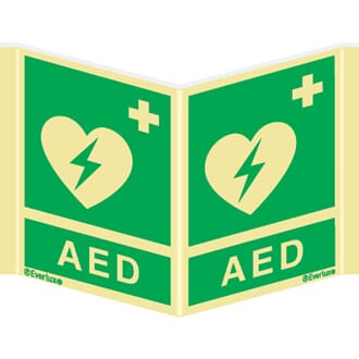 AED - Plogskilt, 15x20 cm