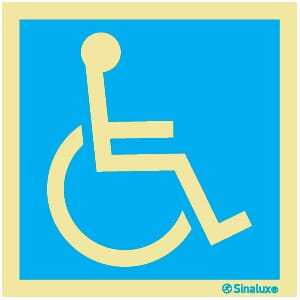 Informasjonsskilt - Handicap Toalett, 20x20 cm