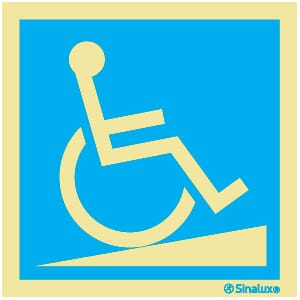 Informasjonsskilt - HC rampe opp, 20x20 cm.