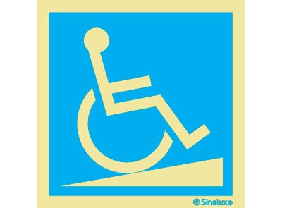 Informasjonsskilt - HC rampe opp, 20x20 cm.