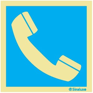 Informasjonsskilt - Telefon, 20x20 cm.