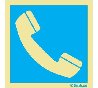 Informasjonsskilt - Telefon, 20x20 cm.