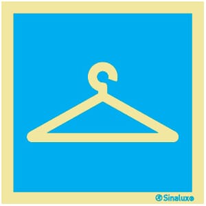 Informasjonsskilt - Garderobe, 20x20 cm.